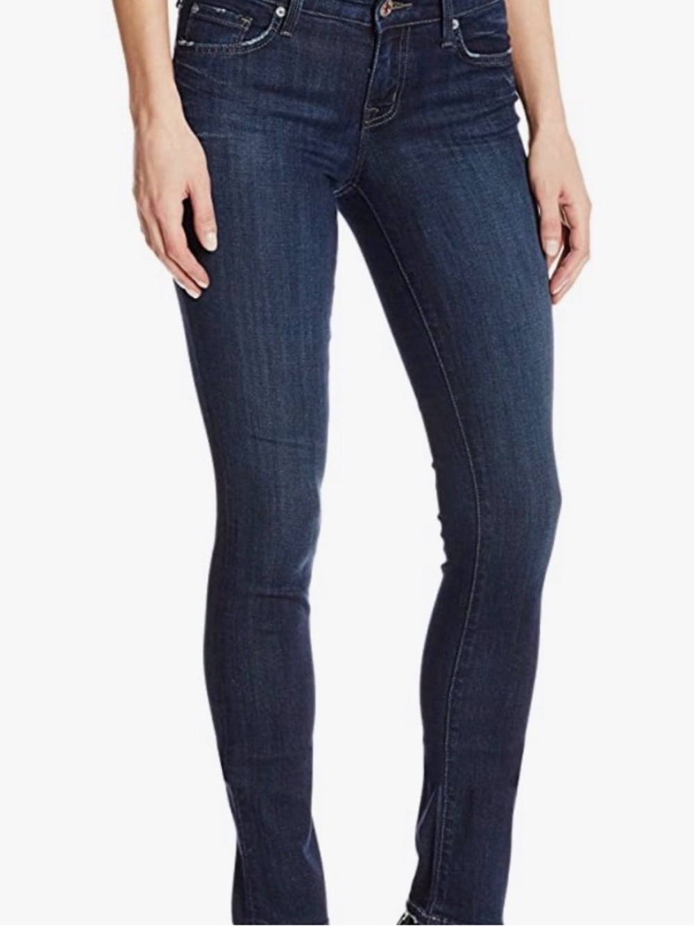 Level 99 Lily Straight Women's Dark Wash Skinny Jeans - Dark Blue